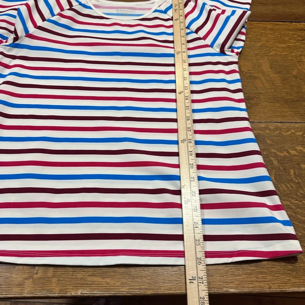 SPANX women’s 1X Long Sleeve Shirt - Red, Blue, and‎ White Stripes AB
